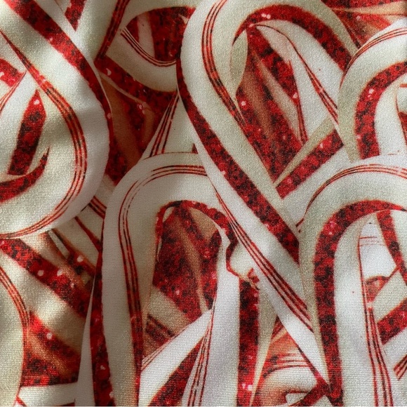 NWT TEREZ Candy Cane Festive Leggings | Size: Medium (Girls) - Picture 4 of 4